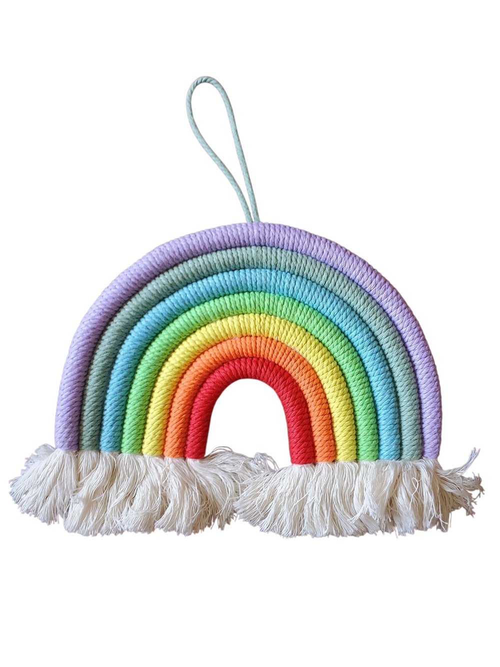 Rainbow Rope Wall Hanging - Multicolor Cotton Rope